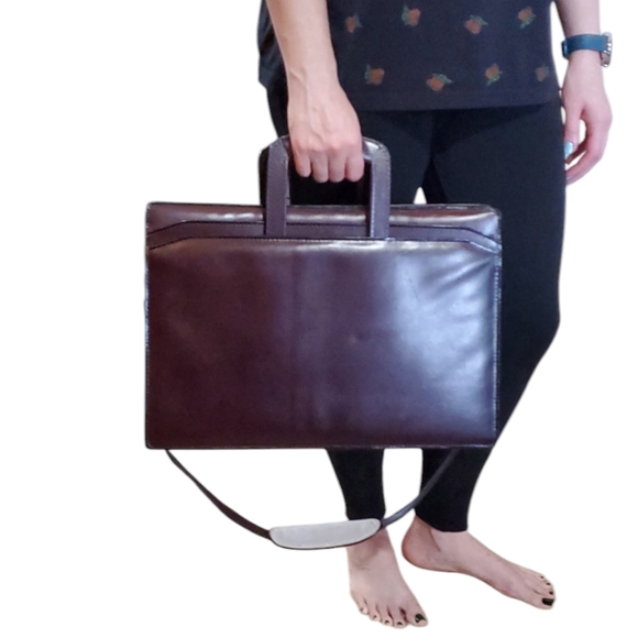 Leather computer bag with shoulder strap - Picture 4 of 16